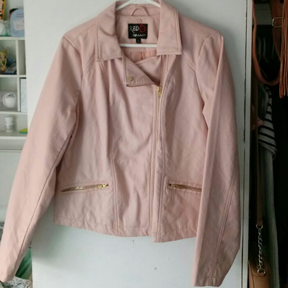Light pink leather jacket